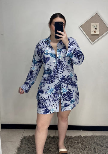 Vestido Bluson Estampado Plus