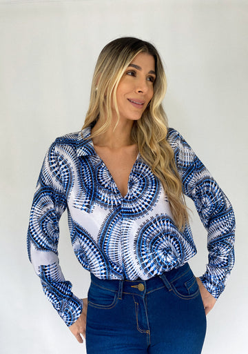 Camisera Escote Cruzado Estampampada