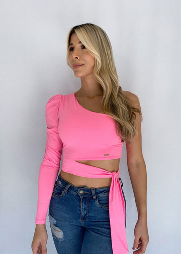 Blusa Asimetrica Amarrar Cintura