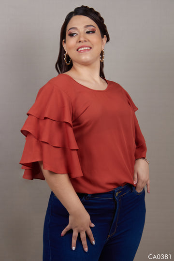 Blusa m/corta bolero campana
