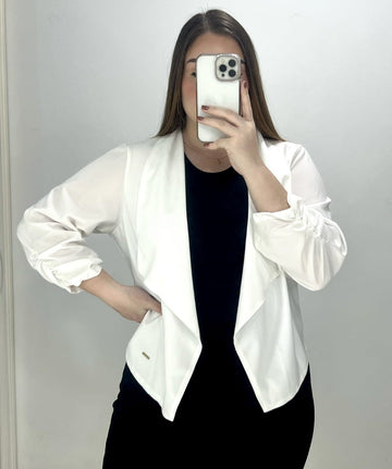 Blazer Manga Larga Runche Puno Size Plus