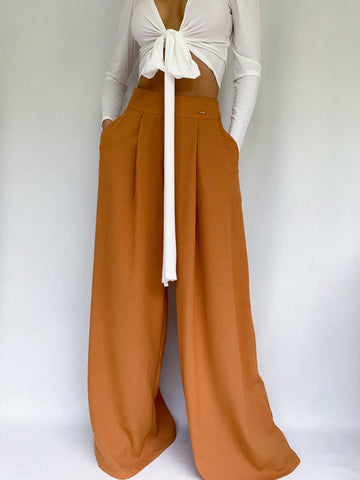 Pantalon Prense Bota Ancha Con Bolsillos