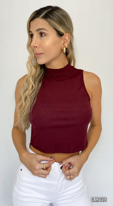 Blusa cuello alto manga sisa