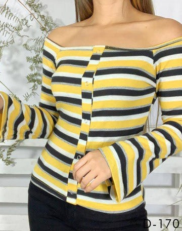 Blusa manga larga rayas