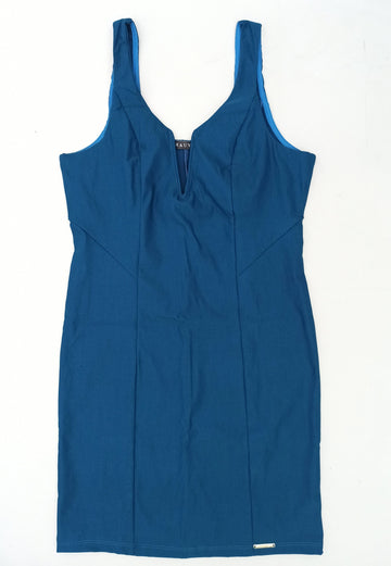 Vestido manga sisa cuello v
