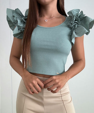 Blusa Rib Boleros Dobles Laterales