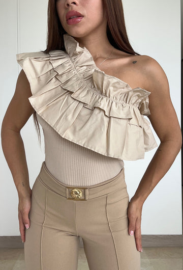 Body Asimetrico Con Boleros
