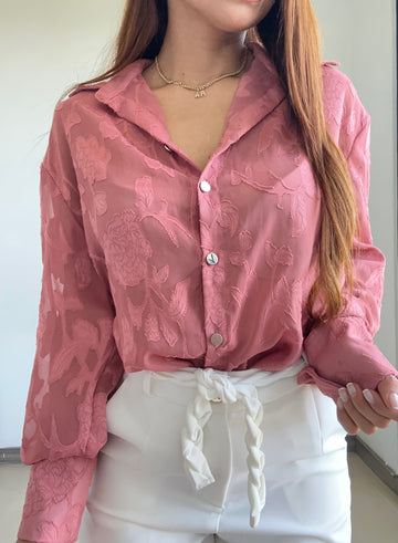Camisa Manga Larga Con Transparencia