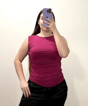 Blusa Manga Sisa Recogido Lateral Plus