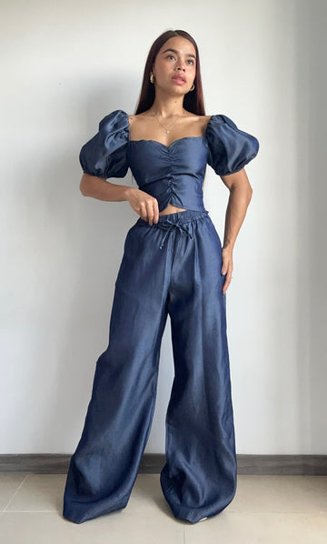 Conjunto Pantalon Blusa Con Resorte