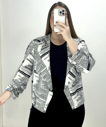 Blazer Manga Larga Runche Puno Estampado