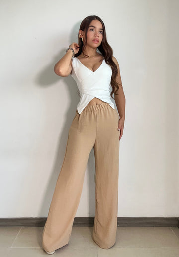 Pantalon Basico Con Resorte Bota Recta