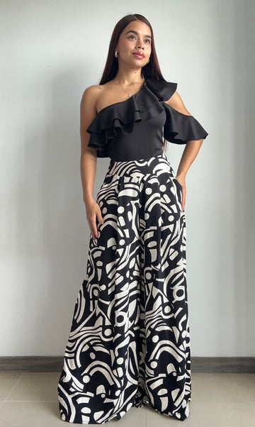 Pantalon Estampado Con Prenses