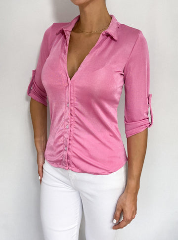 Blusa Manga Larga Cuello Botones
