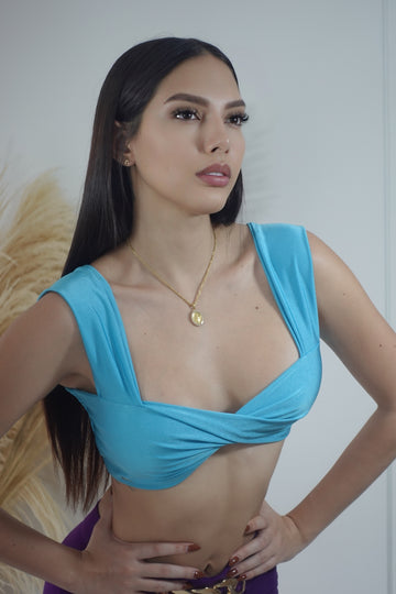 Crop top cruzado tiras anchas