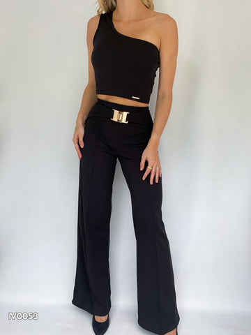 Pantalon Fajon Ancho Hebilla Enganche