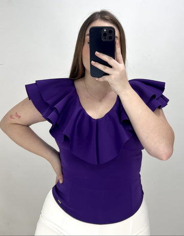 Blusa Manga Sisa Cuello V Bolero Plus