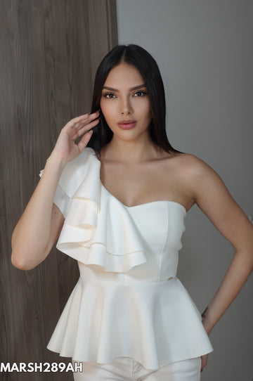 Blusa Bolero Doble Asimetrico Sobrefalda