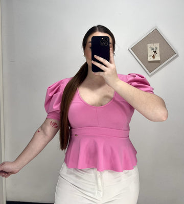 Blusa Manga Globo Cuello V Con Bolero