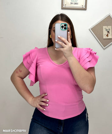 Blusa Corta Manga Bolero Plus