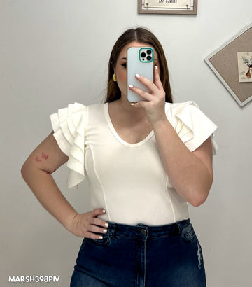 Blusa corta manga bolero plus