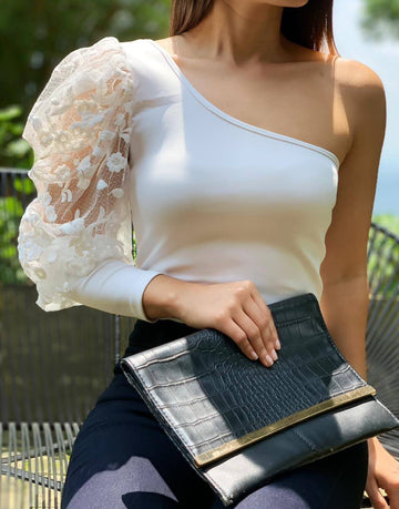 Blusa 1manga encaje