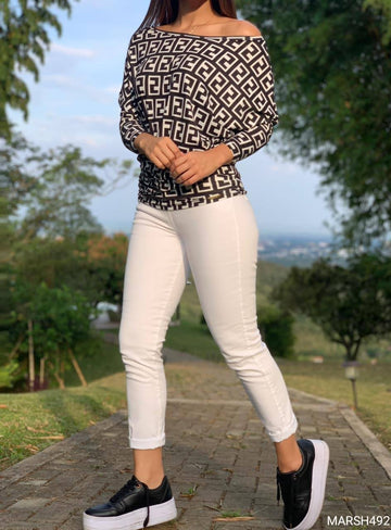 Blusa manga 3/4 estampada