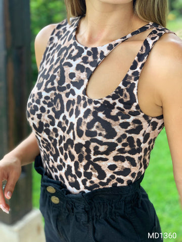 Blusa manga sisa estampado animal print
