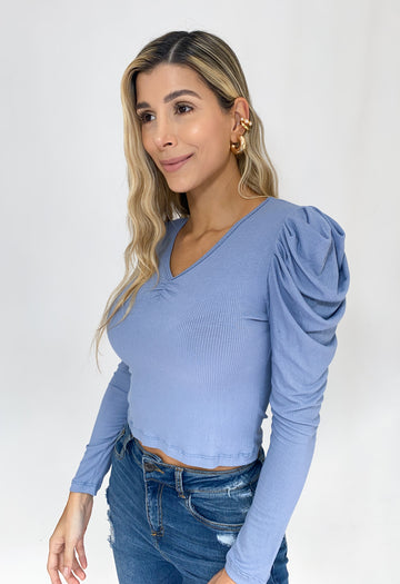 Blusa Manga Larga Busto Zurcido