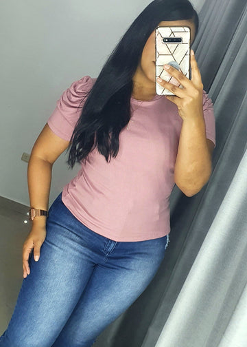 Blusa Manga Corta Resorte Talla Plus