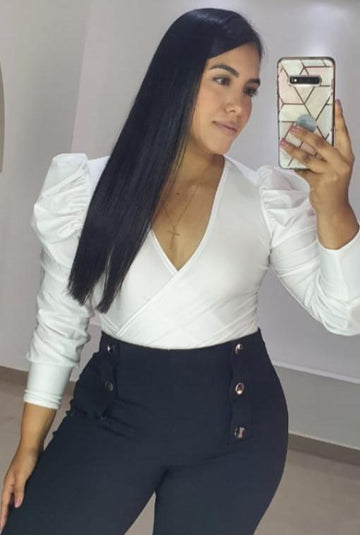 Body Manga Larga Cruzado Tallas Plus
