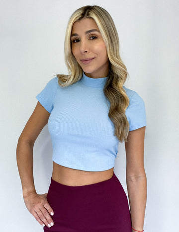 Blusa Manga Corta Escote Espalda
