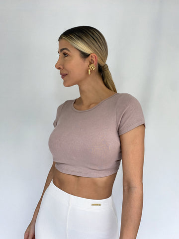 Blusa Manga Corta Escote Espalda Cruzado