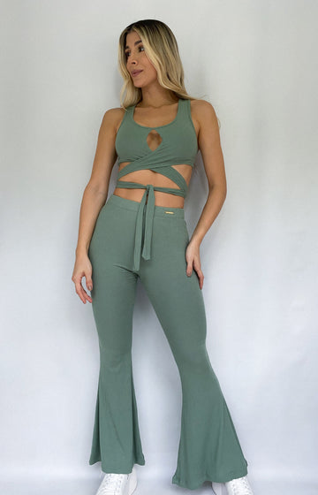 Pantalon Bota Ancha Rib