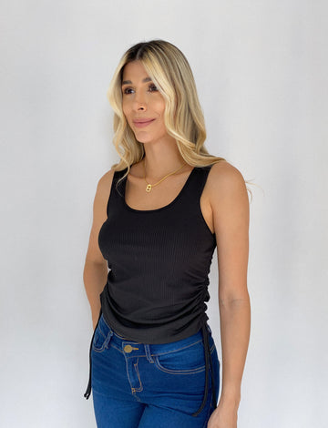 Blusa Rib Manga Sisa Runche Lados