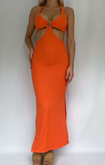 Vestido Aro Largo Con Abertura