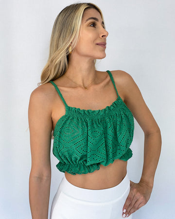 Blusa Tiras Hoja Rota Resorte