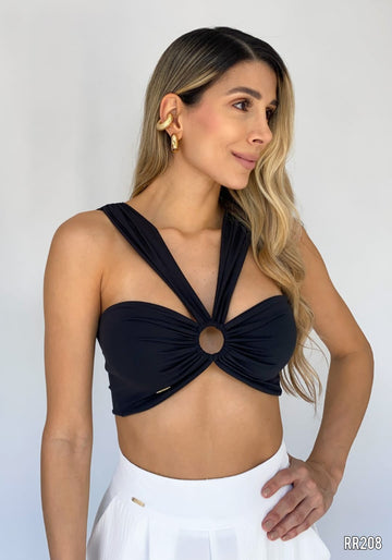 Crop top con argolla centro