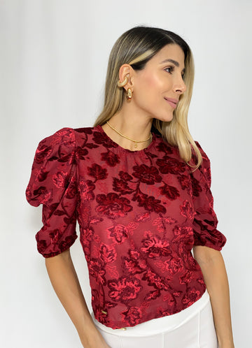 Blusa Manga 3/4 Grabado Flores