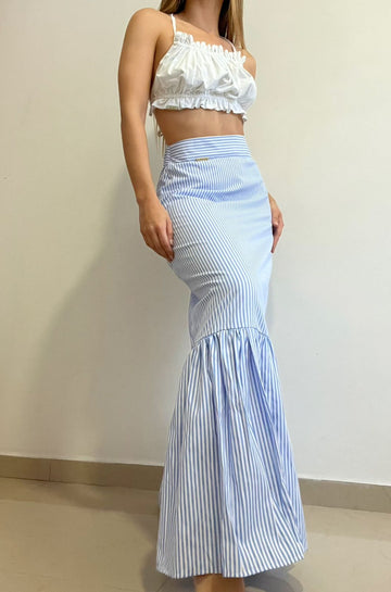 Falda Larga Bolero Cruzado Rayas