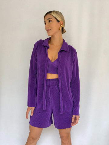 Camisera Plisada Unicolor