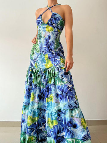 Vestido Copas Amarrar Atras Cruzado