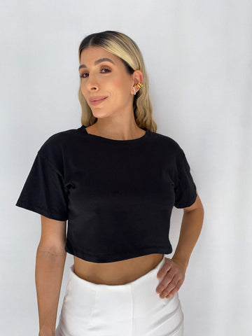 Camiseta Corta Over Size Unicolor