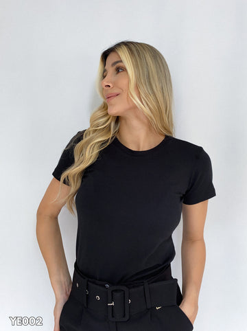 Camiseta Larga Unicolor Manga Corta