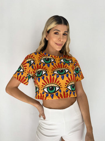 Camiseta Corta Over Size Estampada