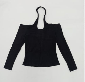 Blusa manga larga cuello bandeja