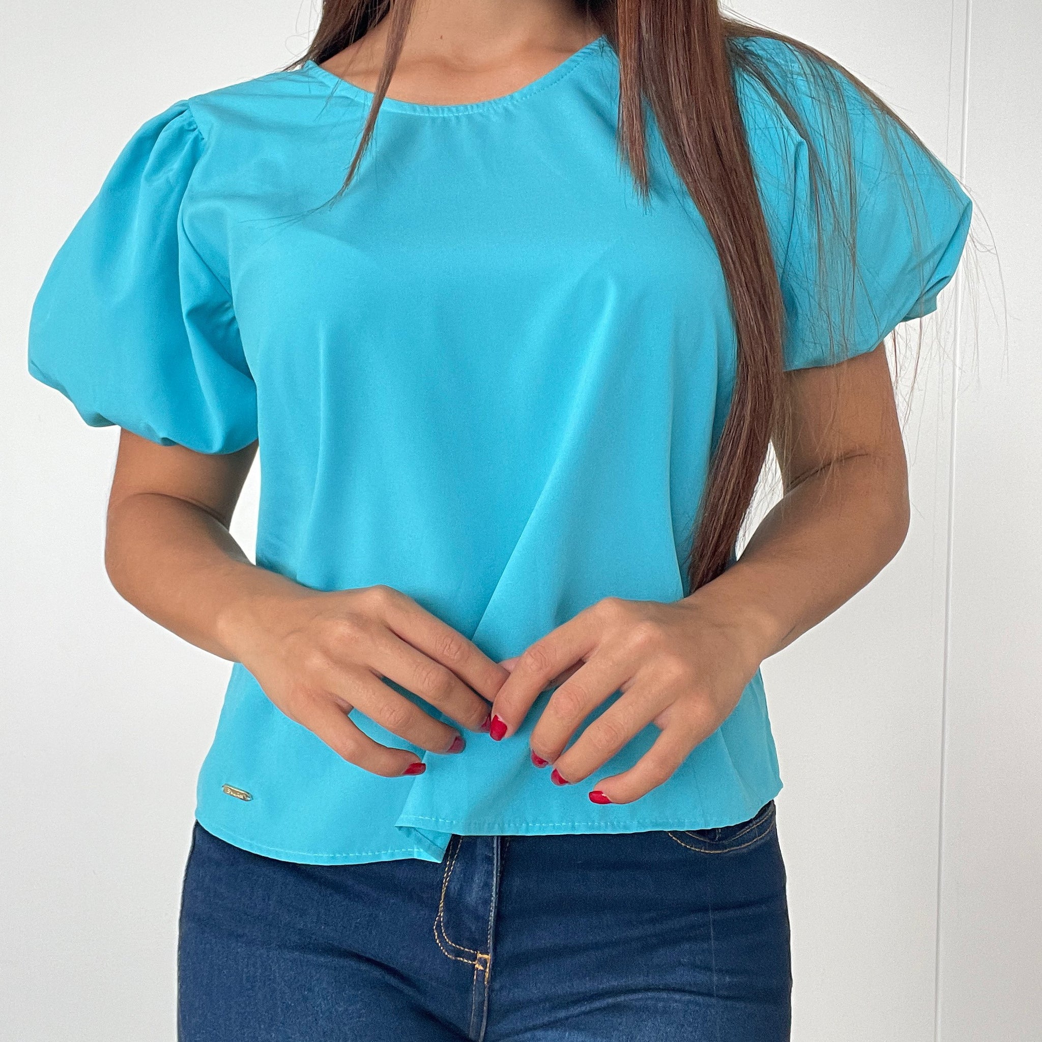 Blusa Dama Manga Corta Unicolor