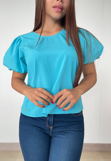 Blusa Dama Manga Corta Unicolor