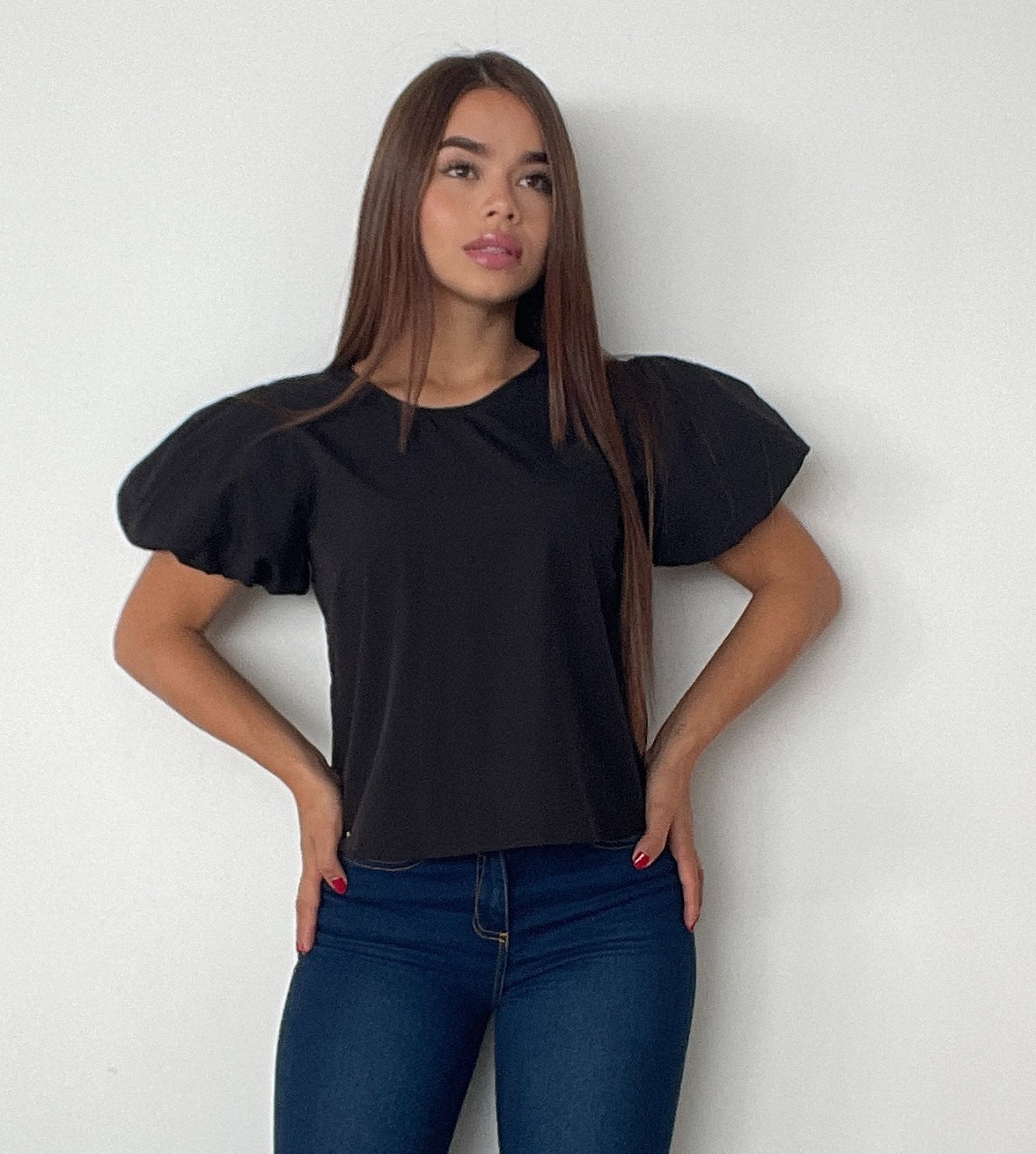 Blusa Dama Manga Corta Unicolor
