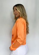 Blusa Manga Larga Satin Amarrar